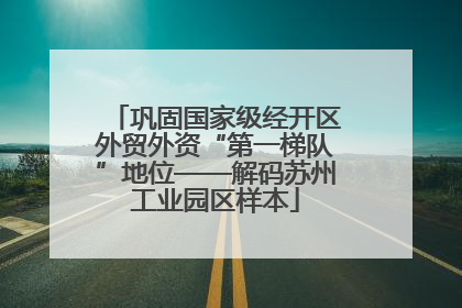 巩固国家级经开区外贸外资“第一梯队”地位——解码苏州工业园区样本