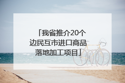 我省推介20个边民互市进口商品落地加工项目