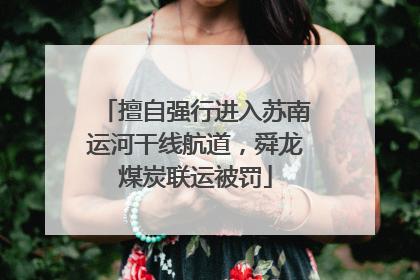 擅自强行进入苏南运河干线航道，舜龙煤炭联运被罚
