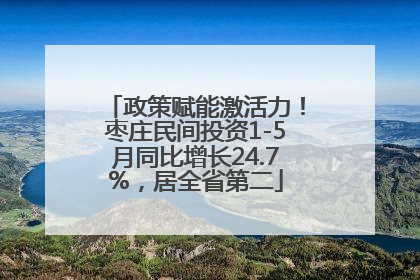 政策赋能激活力！枣庄民间投资1-5月同比增长24.7%，居全省第二