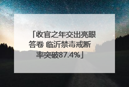 收官之年交出亮眼答卷 临沂禁毒戒断率突破87.4%