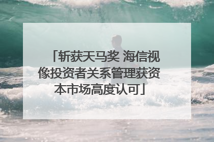 斩获天马奖 海信视像投资者关系管理获资本市场高度认可