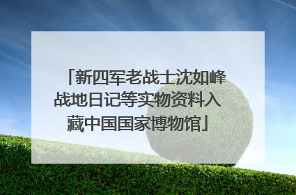 新四军老战士沈如峰战地日记等实物资料入藏中国国家博物馆