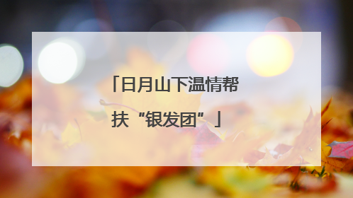 日月山下温情帮扶“银发团”