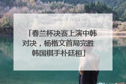 春兰杯决赛上演中韩对决，杨楷文首局完胜韩国棋手朴廷桓