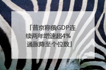 普京称俄GDP连续两年增速超4% 通胀降至个位数