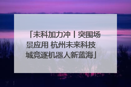 未科加力冲丨突围场景应用 杭州未来科技城竞逐机器人新蓝海