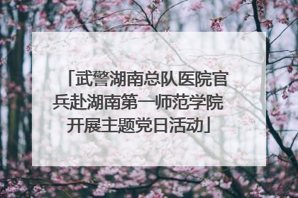武警湖南总队医院官兵赴湖南第一师范学院开展主题党日活动
