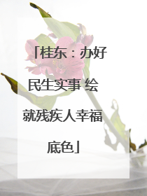 桂东：办好民生实事 绘就残疾人幸福底色