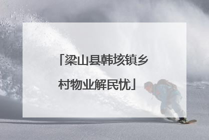 梁山县韩垓镇乡村物业解民忧