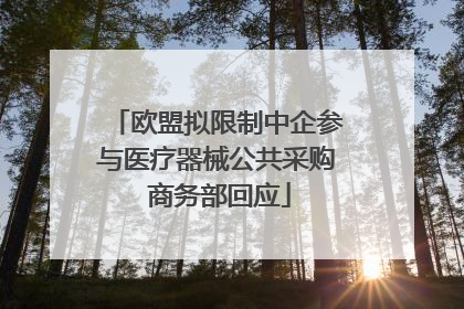 欧盟拟限制中企参与医疗器械公共采购 商务部回应