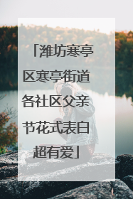 潍坊寒亭区寒亭街道各社区父亲节花式表白超有爱