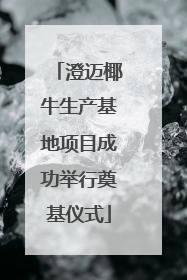 澄迈椰牛生产基地项目成功举行奠基仪式