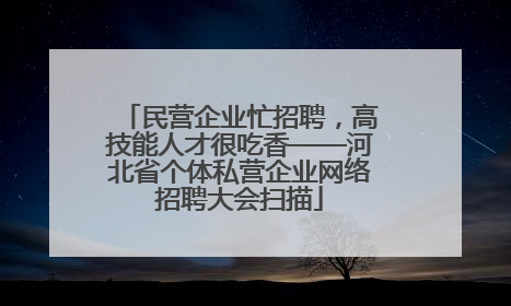 民营企业忙招聘，高技能人才很吃香——河北省个体私营企业网络招聘大会扫描