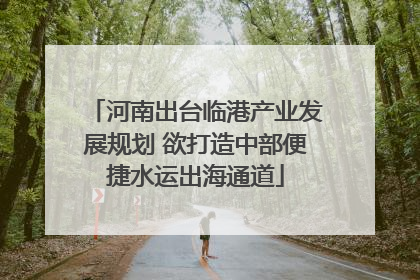 河南出台临港产业发展规划 欲打造中部便捷水运出海通道