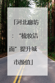 河北廊坊：“梳妆洁面”提升城市颜值