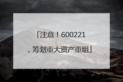 注意！600221，筹划重大资产重组
