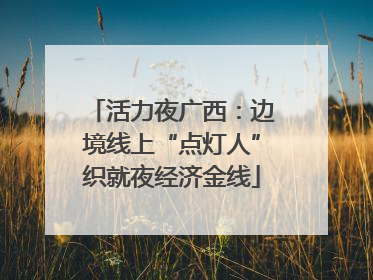 活力夜广西：边境线上“点灯人”织就夜经济金线