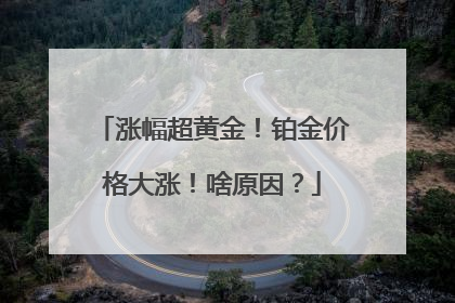 涨幅超黄金！铂金价格大涨！啥原因？
