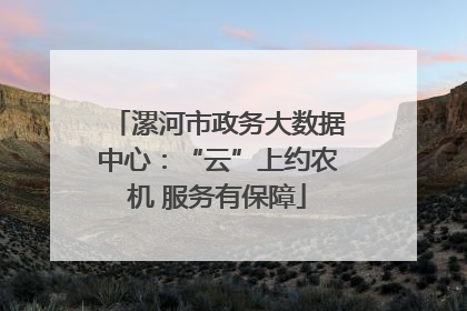 漯河市政务大数据中心：“云”上约农机 服务有保障
