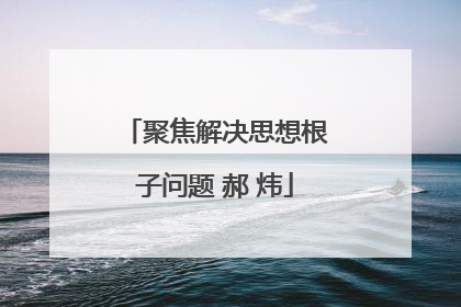 聚焦解决思想根子问题 郝 炜