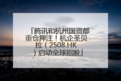 腾讯和杭州国资都重仓押注！杭企圣贝拉（2508.HK）启动全球招股