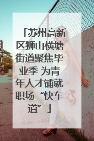苏州高新区狮山横塘街道聚焦毕业季 为青年人才铺就职场“快车道”