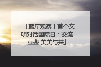 蓝厅观察丨首个文明对话国际日：交流互鉴 美美与共