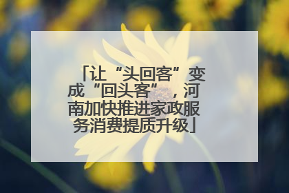 让“头回客”变成“回头客”，河南加快推进家政服务消费提质升级