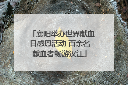 襄阳举办世界献血日感恩活动 百余名献血者畅游汉江