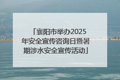 襄阳市举办2025年安全宣传咨询日暨暑期涉水安全宣传活动
