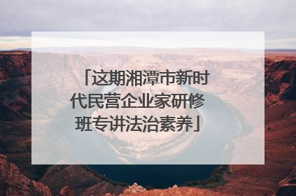 这期湘潭市新时代民营企业家研修班专讲法治素养
