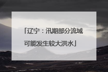 辽宁：汛期部分流域可能发生较大洪水