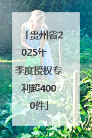 贵州省2025年一季度授权专利超4000件