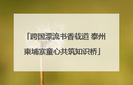 跨国漂流书香载道 泰州柬埔寨童心共筑知识桥