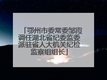 鄂州市委常委邹霞调任湖北省纪委监委派驻省人大机关纪检监察组组长