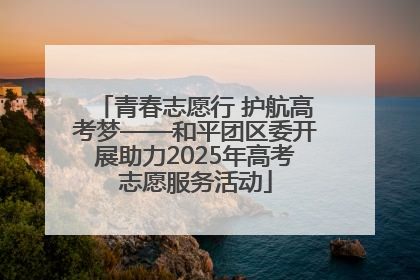 青春志愿行 护航高考梦——和平团区委开展助力2025年高考志愿服务活动