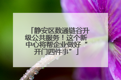 静安区数通链谷升级公共服务！这个新中心将帮企业做好“开门四件事”