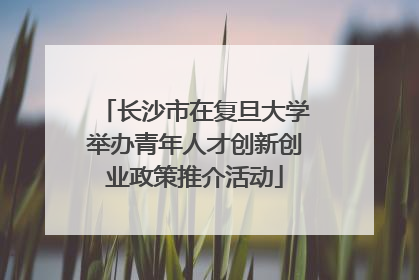 长沙市在复旦大学举办青年人才创新创业政策推介活动