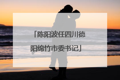 陈阳波任四川德阳绵竹市委书记