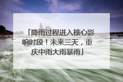 降雨过程进入核心影响时段！未来三天，重庆中雨大雨暴雨