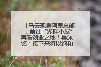 马云现身阿里总部，前往“湖畔小屋”再看创业之地！吴泳铭：接下来将以饱和式投入的打法，聚焦于几大核心战役