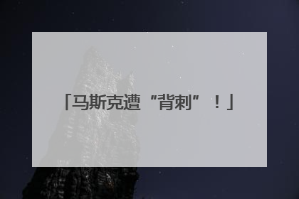 马斯克遭“背刺”！