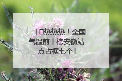 ﻿热热热！全国气温前十榜安徽站点占据七个
