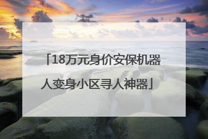 18万元身价安保机器人变身小区寻人神器
