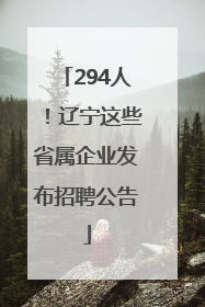 294人！辽宁这些省属企业发布招聘公告