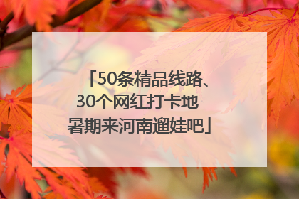 50条精品线路、30个网红打卡地 暑期来河南遛娃吧