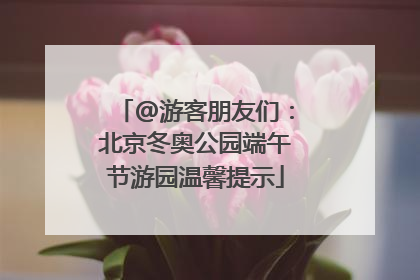 @游客朋友们：北京冬奥公园端午节游园温馨提示